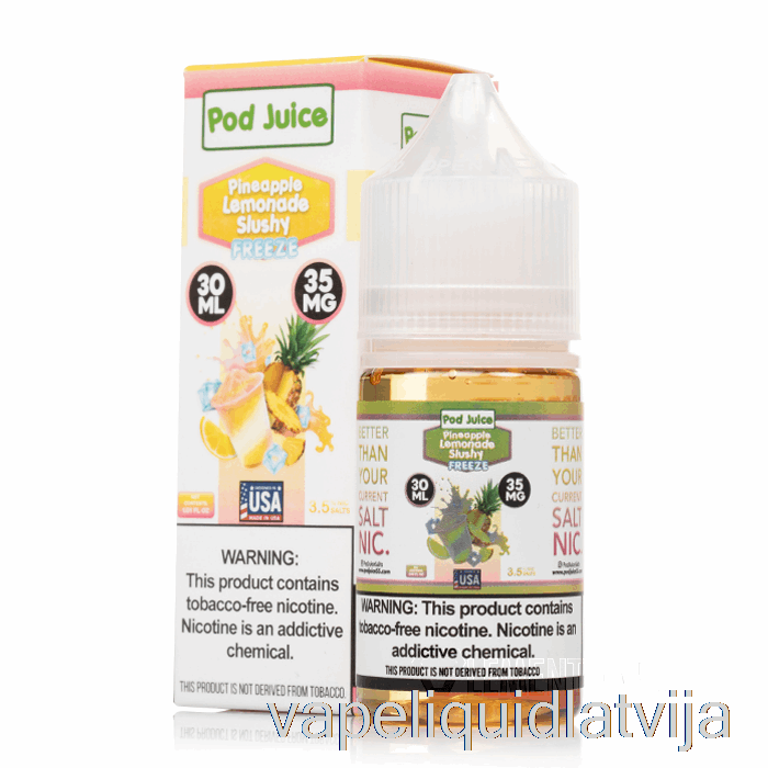 Saldēta Ananāsu Limonāde Slusy - Pāksts Sula - 30ml 20mg Vape šķidrums